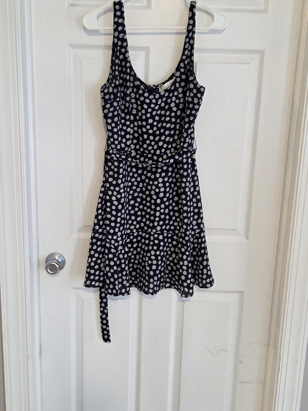 Black Floral Scoop-Neck A-Line Dress